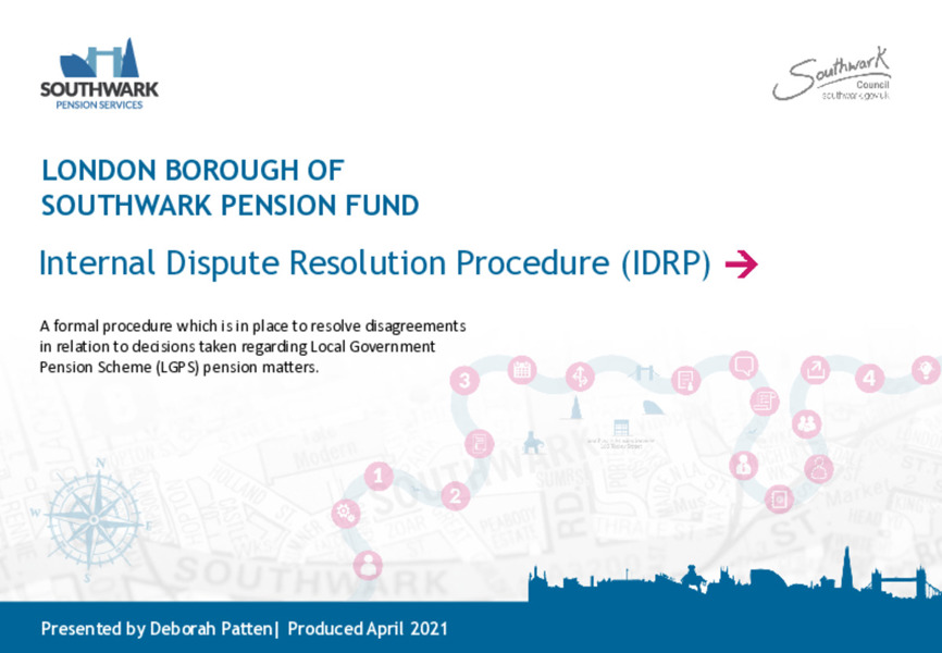 Internal Dispute Resolution Procedure (IDRP) presentation