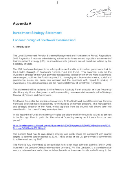 Investment Strategy Statement